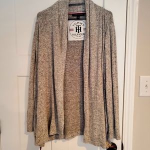 Tommy Hilfiger XL Heather Gray Lightweight Sweater Cardigan
